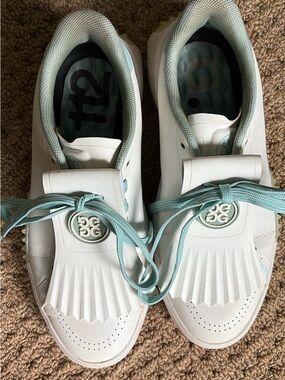 G/FORE White and Mint Lace-Up Women's Golf Sneakers size 8.5